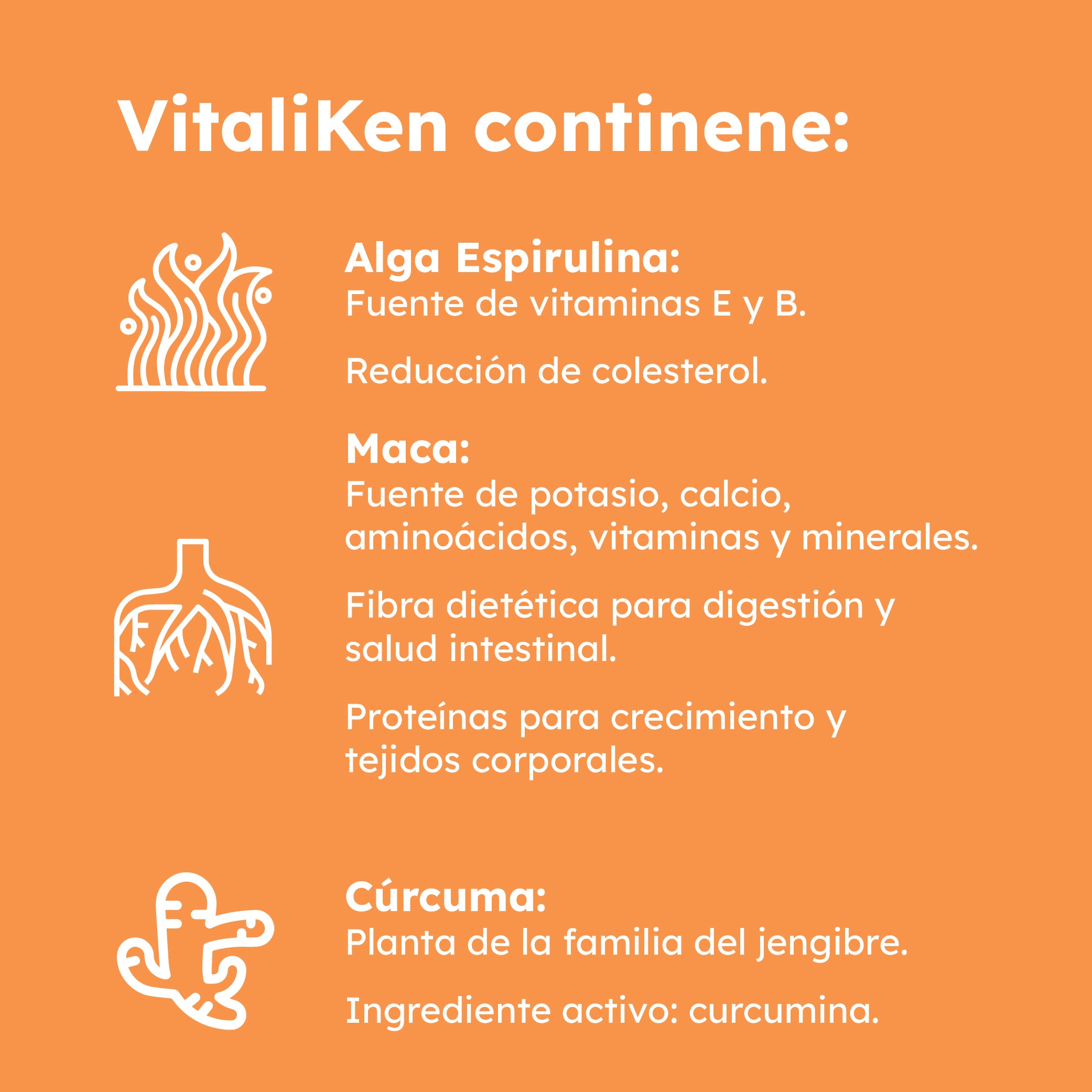 VITALIKEN: Energía e Inmunidad con Espirulina, Maca y Cúrcuma