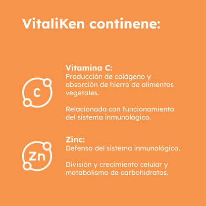 VITALIKEN Suplemento Energía Inmunidad con Espirulina, Maca y Cúrcuma