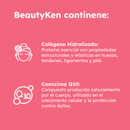 BEAUTYKEN Colágeno Hidrolizado para Piel Firme con CoQ10, Hidratación y Salud