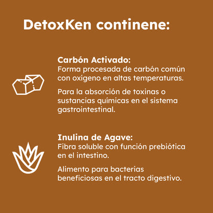 DETOXKEN Kenkoi: Probioticos y Carbon Activado para Salud Digestiva y Balance Intestinal