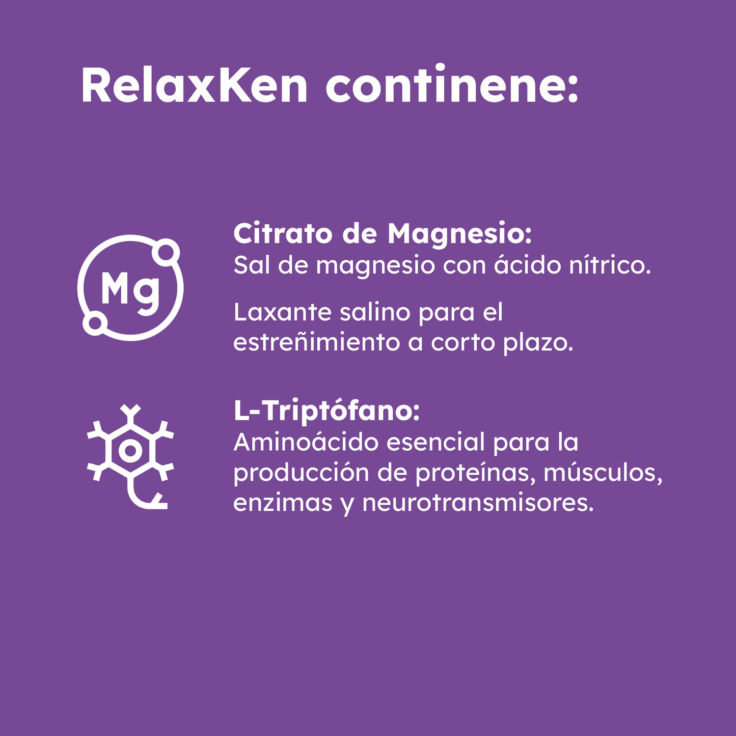 Suplemento para Relajación y Sueño Profundo con Magnesio, Melatonina y Valeriana - RELAXKEN