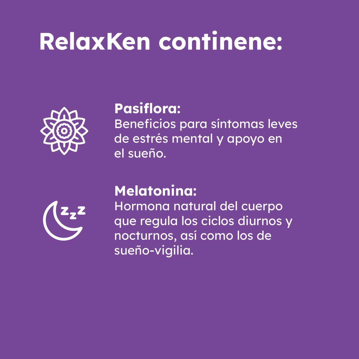 Suplemento para Relajación y Sueño Profundo con Magnesio, Melatonina y Valeriana - RELAXKEN