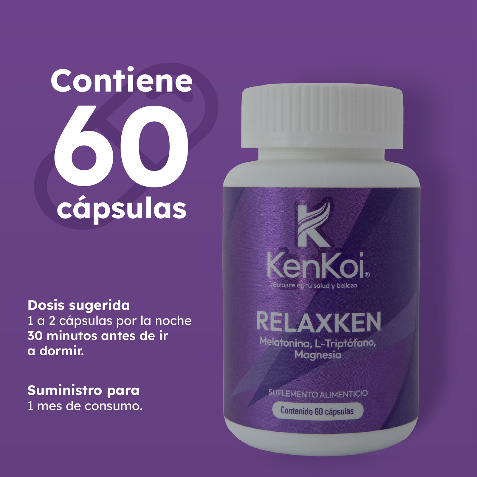 RELAXKEN: Suplemento para Sueño Profundo con Magnesio, Melatonina y Valeriana
