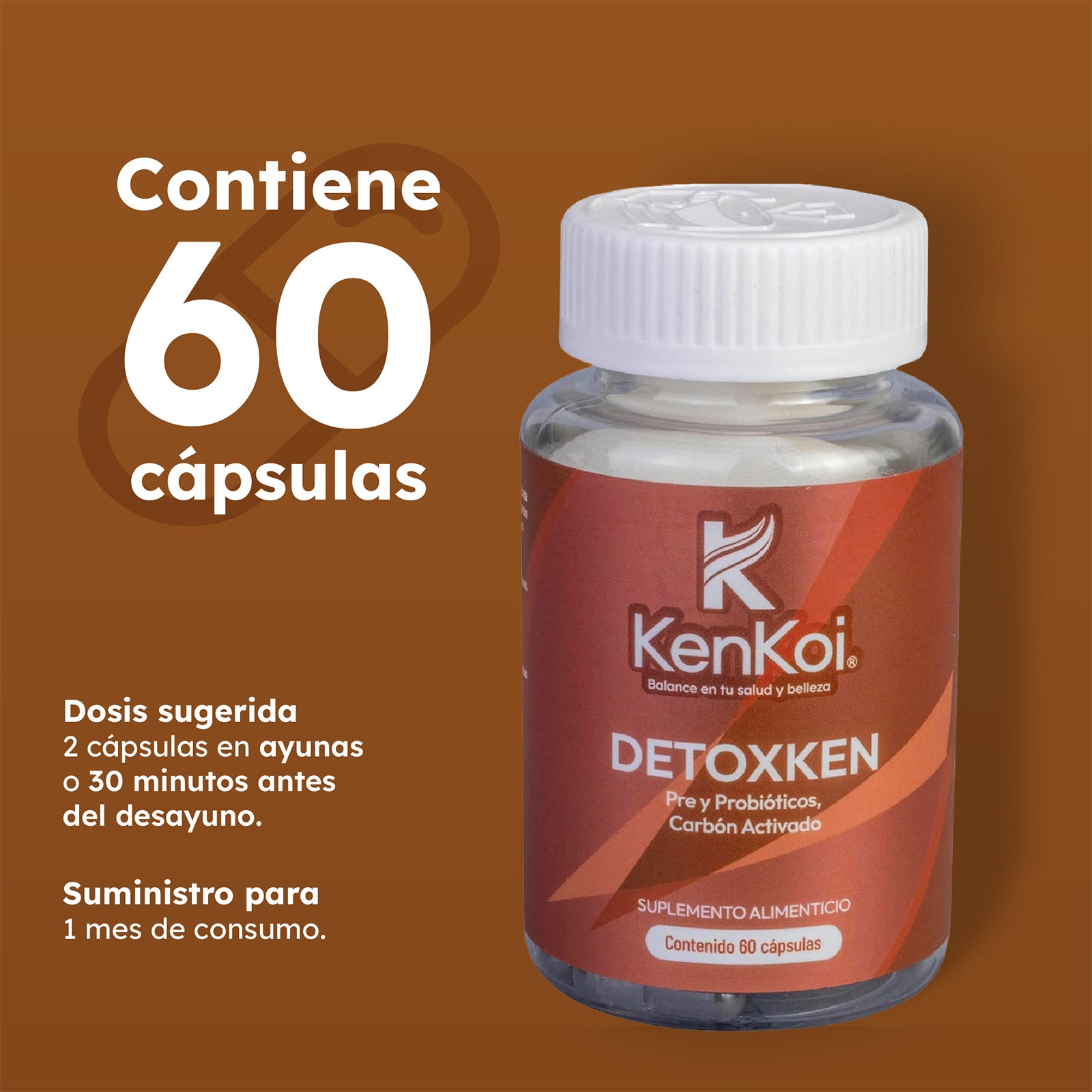 DETOXKEN Kenkoi: Salud Digestiva con Probióticos y Carbón Activado