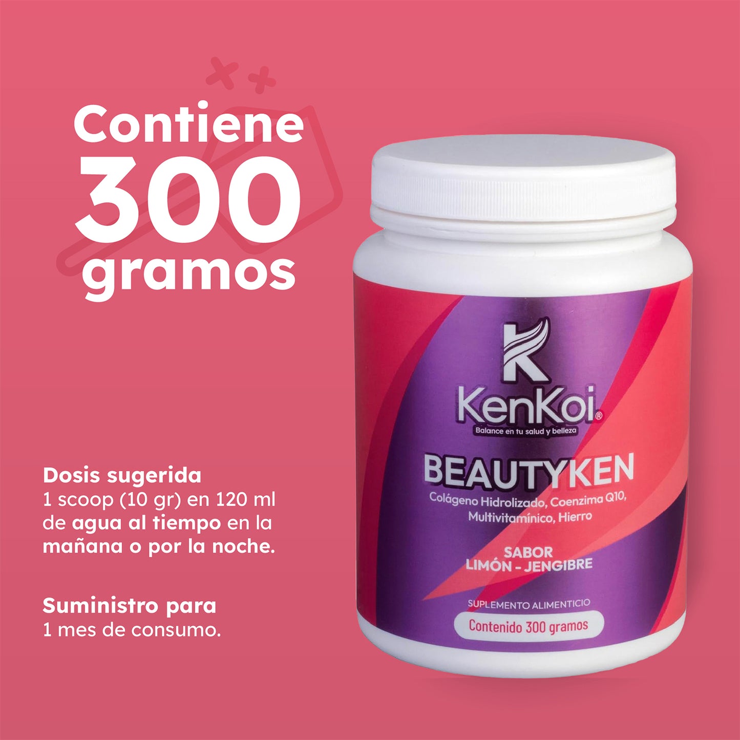 BEAUTYKEN Colágeno Hidrolizado para Piel Firme con CoQ10, Hidratación y Salud