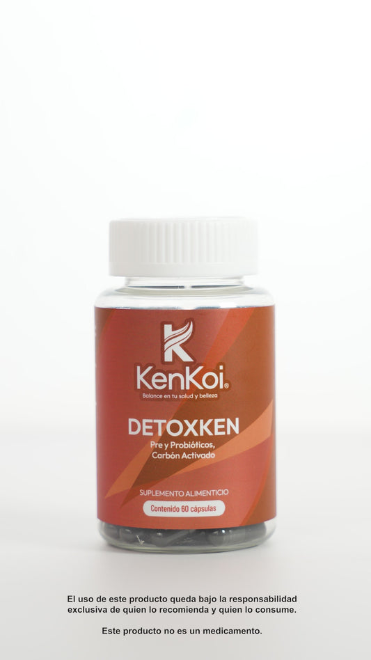 DETOXKEN Kenkoi: Probióticos y Carbón Activado para Salud Digestiva, Desinflamación y Balance Intestinal