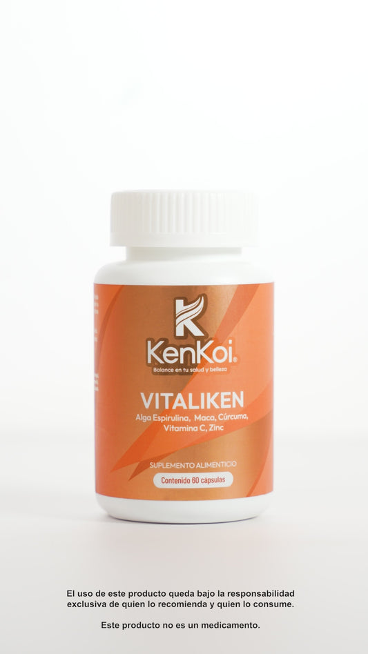 VITALIKEN Suplemento de Espirulina, Maca y Cúrcuma para Energía e Inmunidad